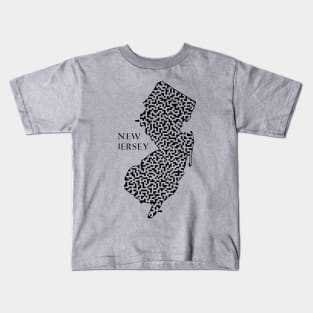 New Jersey State Outline Maze & Labyrinth Kids T-Shirt